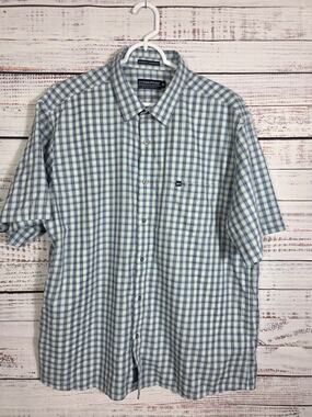 Fish Hippie Rumfront Collection Plaid Button Down Shirt Mens XL Blue Coastal
